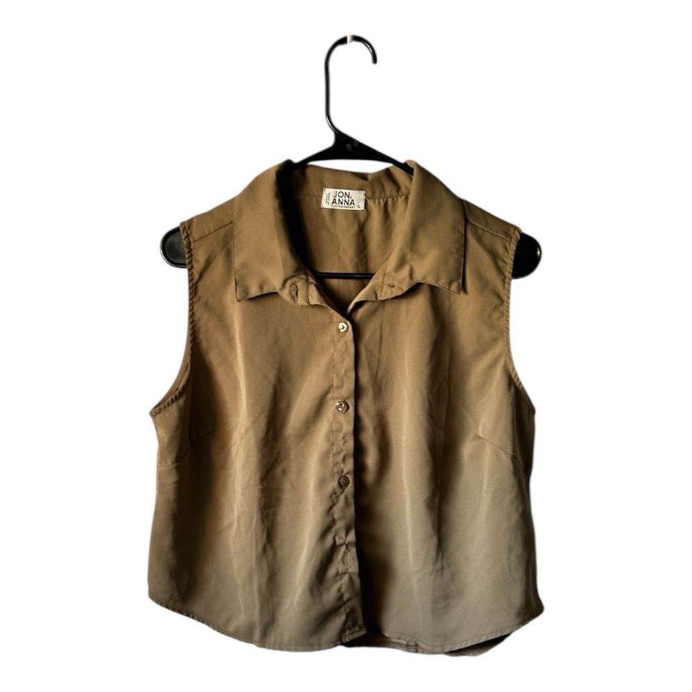 Jon & Anna Tan Button Down Shirt with Notched Collar - Picture 2 of 5